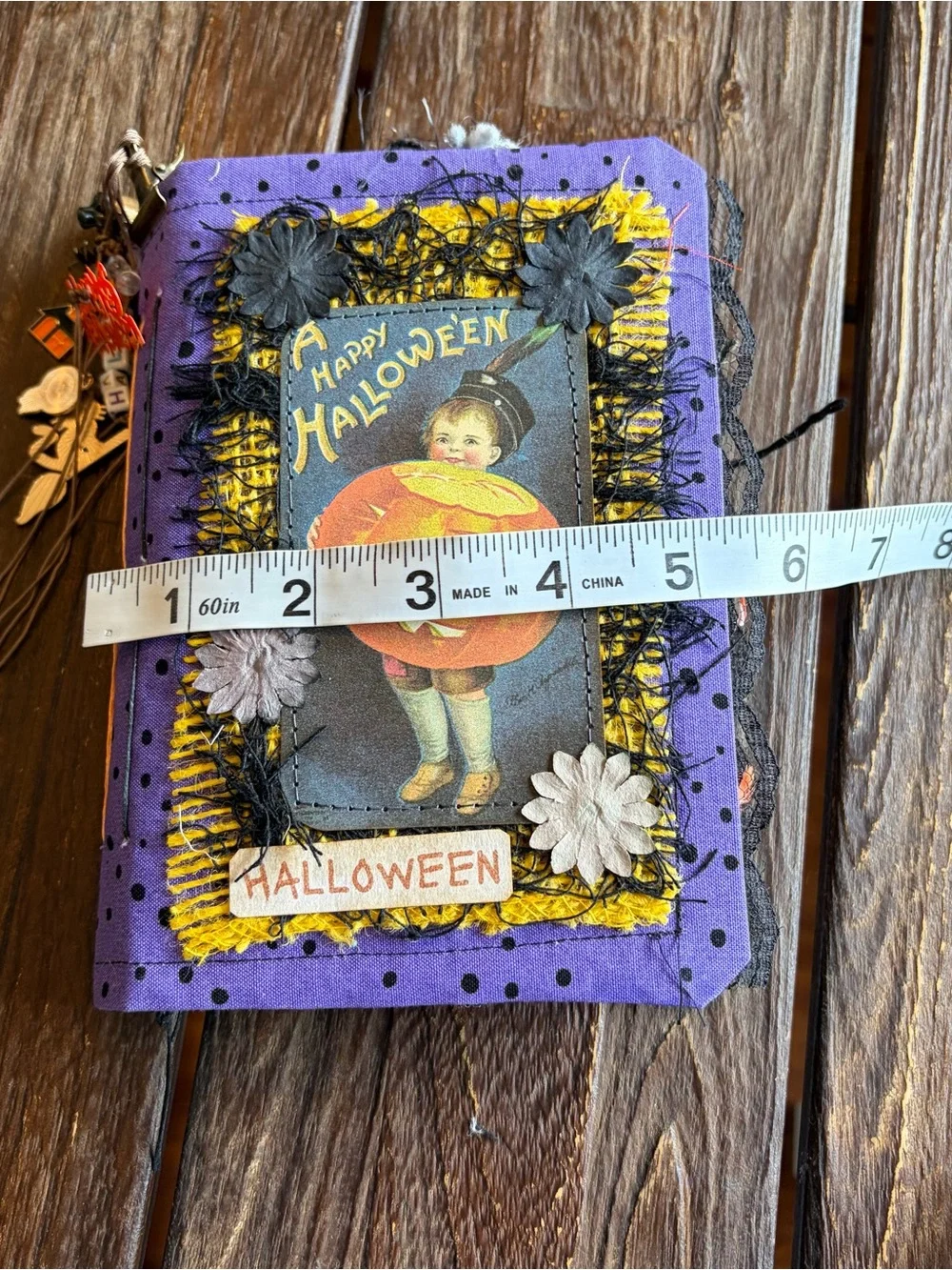 Halloween Junk Journal Small Handmade Decorated Pumpkin Happy Halloween 3 Sig